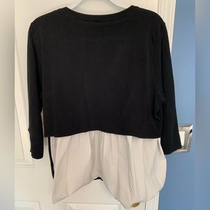 COS knit sweater with cotton shirt tail